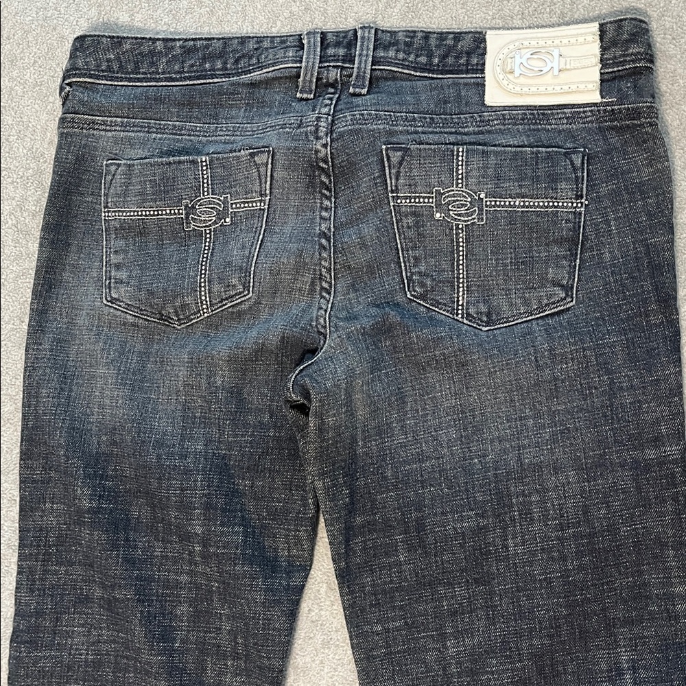 Y2K Bebe Charlotte Bootcut Jeans Womens 30 Western Rhinestone Slim Cowgirl